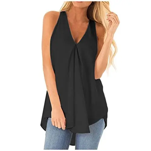 Produktbild: HOOUDO Sale Angebote Blitzangebote Tshirt Damen Dunkelrot Casual Outfit Damen Top Mit Gummizug Am Saum Damen Tshirt Damen Oversize Baumwolle Bluse Damen Sommer Schwarz Meine Bestellungen Anzeigen 24