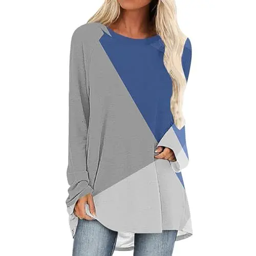Produktbild: HOOUDO Sale Angebote Sale Angebote Damen 2024 lässiges Trend-Rundhals-3D-Digitaldruck-Raglan-Langarm-Groß-T-Shirt Herren Hemd Strandponcho Damen Spaghettiträger Top Lang Se Sale Angebote Bestellung