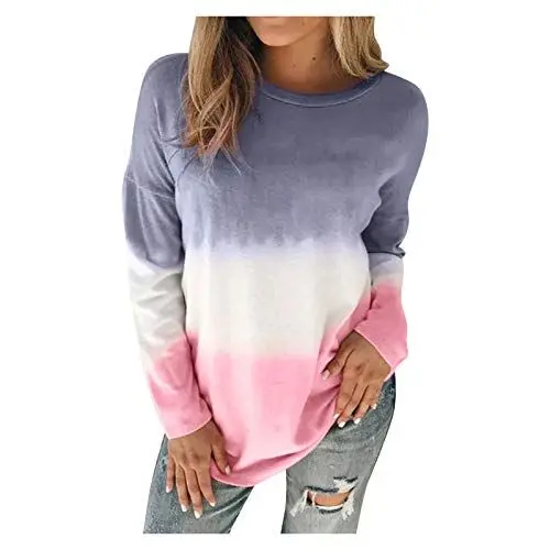 Produktbild: HOOUDO Sale Angebote Sale Angebote Frauen Ärmel Plus Pulli langes Sweatshirt Fadenfarbe Top Größe Bedruckte Damenbluse Space Girl Kostüm Sleeveless Tunic Tops for Women Uk Lady Mein Bestellung Sale