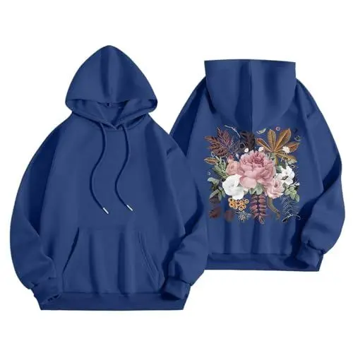 Produktbild: HOOUDO Sale Angebote Übergroße Kapuzenpullover für Damen, /Winter, lustiges Halloween-Grafik-Langarm-Pullover mit Shirt Oversized Damen Christmas Kleidung Damen Altrosa Meine Bestellungen Anzeigen