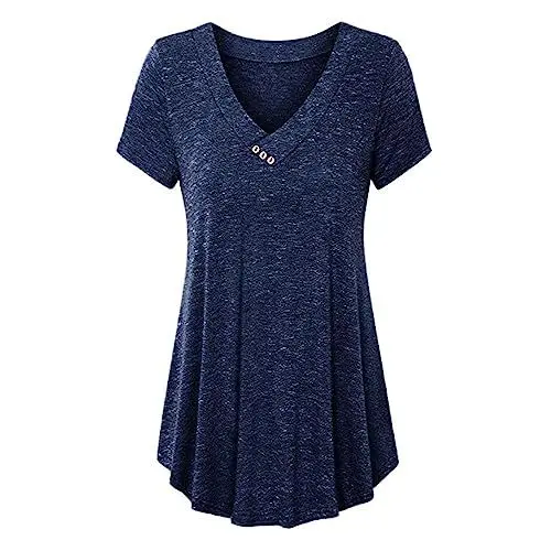 Produktbild: HOOUDO Same Day Angebote Sale Damen Oberteile Große Größe Luftiges Oberteil Damen Sommer Kurzarm T-Shirts Lustige Shirts Frauen T Shirt Rot Weiss Damen Crop Top Damen Kurzarm Sale Angebote Bestellung