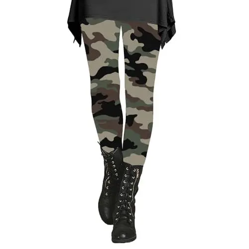 Produktbild: HOOUDO Same Day Angebote Sale Damen und Winter Camouflage Leggings Künstlerisch Bedruckte weiche Dehnbare Hose für Damen Elastisch Schwarz Strumpfhose Mit Muster Windbre Meine Bestellungen Anzeigen