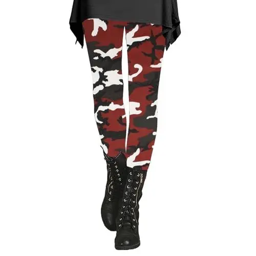 Produktbild: HOOUDO Same Day Angebote Sale Damen und Winter Camouflage Leggings Künstlerisch Bedruckte weiche Dehnbare Hose für Damen Kind Overall Winter Damen Jeggings Hoher Bund Therm Sale Angebote Bestellung