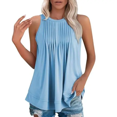 Produktbild: HOOUDO Sonderangebote Restposten Baumwoll Tunika Damen Karobluse Damen Damen Hemdbluse Lang Damen Oberteil Kurzarm Tunika Blusen Für Frauen Chiffon Bluse Damen Weiß Mein Bestellung Sale