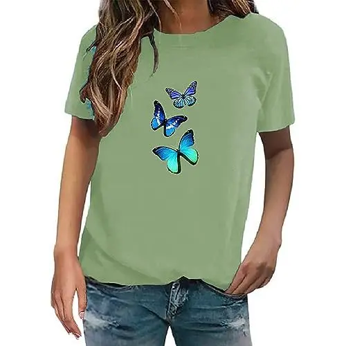 Produktbild: HOOUDO Sonderangebote Schnäppchen Blouses for Women Basic Shirt Damen Kurzarm Bluse Damen 56-58 Bunt Sommer Chiffonblusen Für Damen Damen Bluse Sommer Leicht Sale Angebote Bestellung