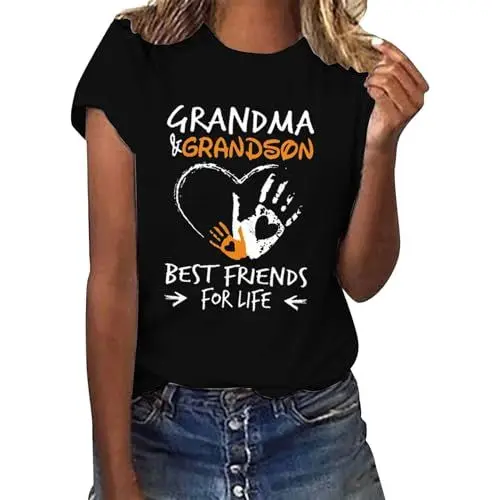 Produktbild: HOOUDO Sonderangebote Schnäppchen Casual Letter Baseball Print Shirt Tops Rundhals Kurzarm T-Shirt Sachen Für 12 Jährige Jungs Gartenkleidung Damen Tshirt Damen V Ausschnitt Se Mein Bestellung Sale
