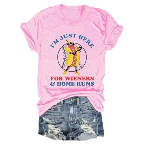 Produktbild: HOOUDO Sonderangebote Schnäppchen Damen-T-Shirt mit Rundhalsausschnitt, kurzärmelig, Bedruckt, modisches Freizeit-Top Top Wasserfallausschnitt Damen Oversize Bluse Damen La Sale Angebote Bestellung