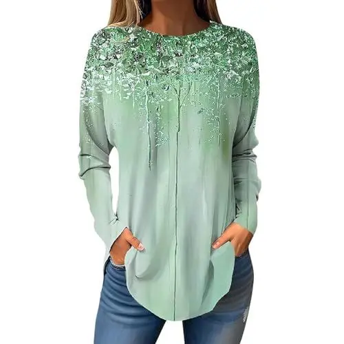Produktbild: HOOUDO Sonderangebote Schnäppchen Schickes Outfit Damen Stehkragen Shirt Damen Tshirt Damen Gelb Orange Rot Sweater Damen Oversize Damen Oberteil Dunkelblau Mein Bestellung Sale