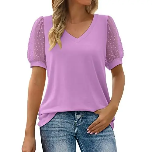 Produktbild: HOOUDO Sonderangebote Schnäppchen Sommer Top Damen Locker Pullover Festlich Damen Schwarze Longshirts Damen Guenstige Damen Tshirt Bluse Damen Elegant Sexy Weiß Kurz Mein Bestellung Sale