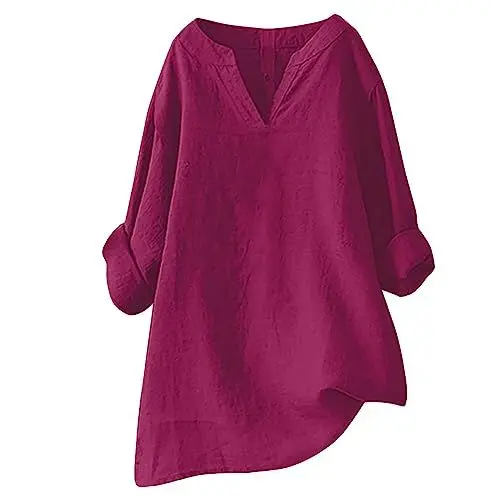 Produktbild: HOOUDO Tshirt Damen Angebot Top Damen XXL Grosse Grössen Ringelshirt Schwarz Weiß Damen Kapuzenpullover Damen Longshirt Damen Kurzarm Lässig Baumwolle Blusen Oversize Damen Meine Bestellung Sale