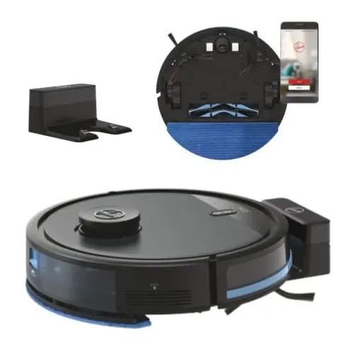 Produktbild: Hoover HG5 Saugroboter mit Wischfunktion & App-Steuerung mit Karte & Zeitplan –Staubsauger Roboter für alle Böden – Saug- und Wischroboter mit Hindernissensor, Lasernavi & Station-Rückkehr (HG530H)
