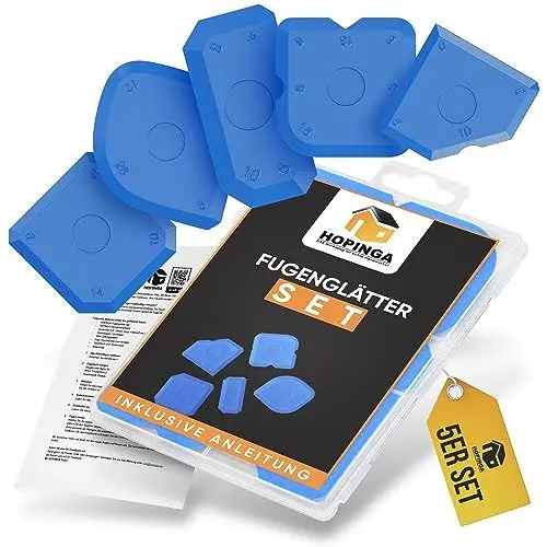 Produktbild: HOPINGA Silikon Fugenglätter Set | Fugen Abzieher Silikonfugen Silikonabzieher Fugenspachtel Silikonspachtel Silikonglätter mit Anleitung
