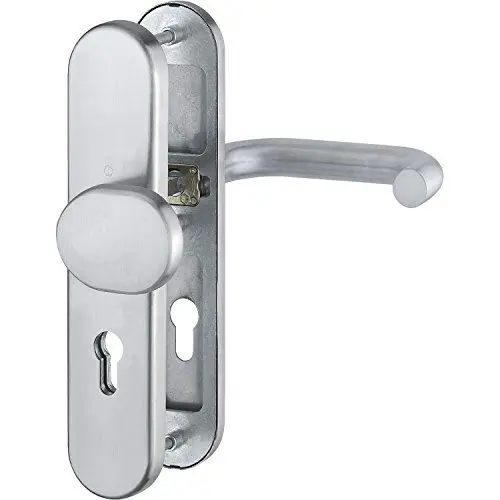 Produktbild: HOPPE 3664099 Sicherheits-Wechselgarnitur Paris-auf Langschild PZ72, Türstärke 42-47mm, ohne Kernziehschutz, Edelstahl matt