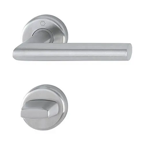 Produktbild: HOPPE 3884657 Drückergarnitur Utrecht-auf Rosette WC, für Türstärke 39-47mm, Edelstahl matt