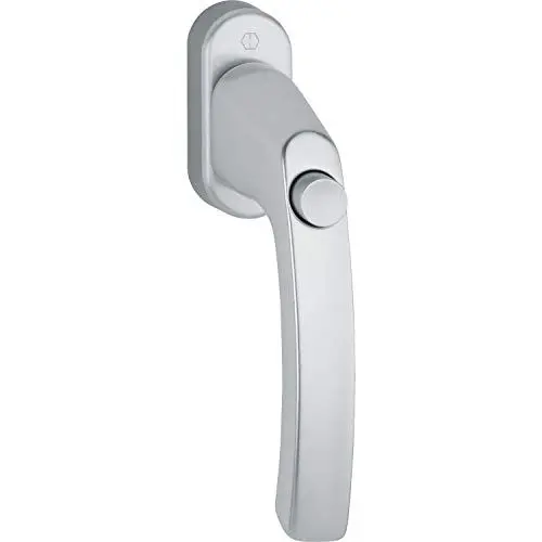 Produktbild: Hoppe 11780137 Fenstergriff LIÈGE-mit Druckknopf, VK 7 x 40, Silber eloxiert,