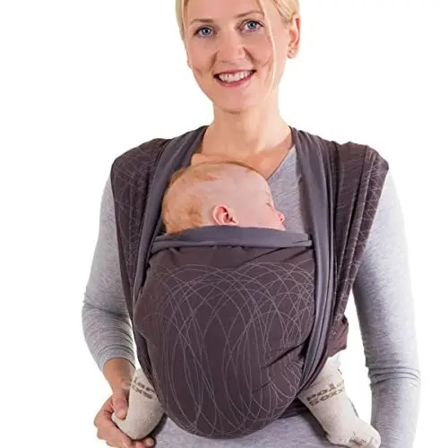 Produktbild: Hoppediz Baby-Tragetuch ab Geburt, Neugeboren bis Kleinkind, 100% kbA-Baumwolle (Bio), New York braun 3,70 m