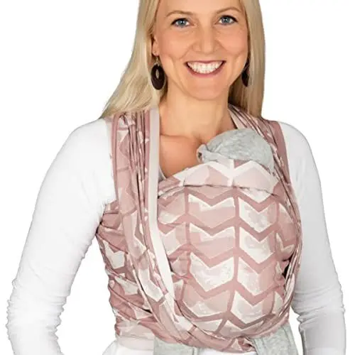 Produktbild: Hoppediz gewebtes Baby-Tragetuch ab Geburt, Neugeboren bis Kleinkind, 100% kbA-Baumwolle (Bio), Amsterdam rose 4,60 m