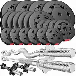Produktbild: Hop-Sport Hantelset 105 kg 1x Langhantel-Stange, 1x SZ Curl-Stange, 2x Kurzhanteln, Gewichte 4x10kg / 6x5kg / 4x2,5kg / 6x1,25kg (SZ)