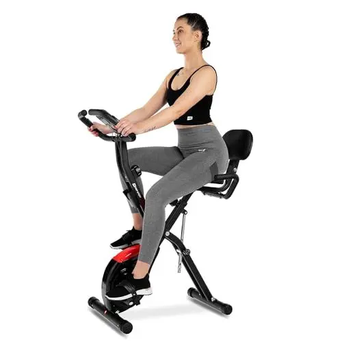 Produktbild: Hop-Sport Heimtrainer HS-3030X Apeks, klappbarer Heimtrainer Fahrrad, Hometrainer mit LCD-Display und magnetischem Widerstand - 10 Widerstandsstufe (Schwarz)