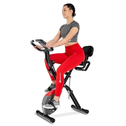 Produktbild: Hop-Sport Heimtrainer HS-3030X Apeks, klappbarer Heimtrainer Fahrrad, Hometrainer mit LCD-Display und magnetischem Widerstand - 10 Widerstandsstufe (Grau)