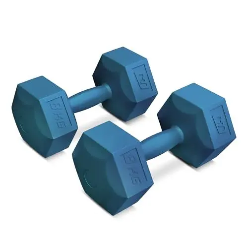 Produktbild: Hop-Sport Kurzhanteln aus Kunststoff, Hanteln - (2er Sets, 1kg-10kg), Hexagon-Form, praktisch & funktional, ideal für Heim- und Fitnesstraining (2x8kg)