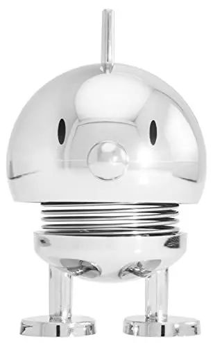 Produktbild: Hoptimist Bumble Wackelfigur & Glücksbringer, Skandinavische Deko Figuren für Wohnzimmer, Schreibtisch, Büro, Bürodeko & Lustige Kleine Geschenke, 4,5 x 5,8 x 7,6 cm, Small, Chrom