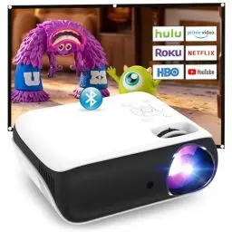 Produktbild: HOPVISION Beamer, Full HD 1080P Beamer, Bluetooth Beamer 4K Unterstützt, Tragbare Mini Beamer Heimkino, Home/Outdoor Projektor Kompatibel mit Smartphone/HDMI/USB/AV/Fire Stick/PS5