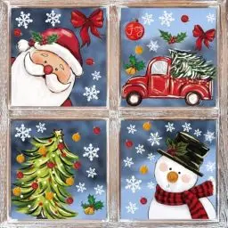 Produktbild: Horaldaily 57 PCS Weihnachten Fenster Aufkleber, Weihnachtsmann Hirsche Schneemann Weihnachtsbaum für Home Party Zubehör Schaufenster Glas Display Dekoration