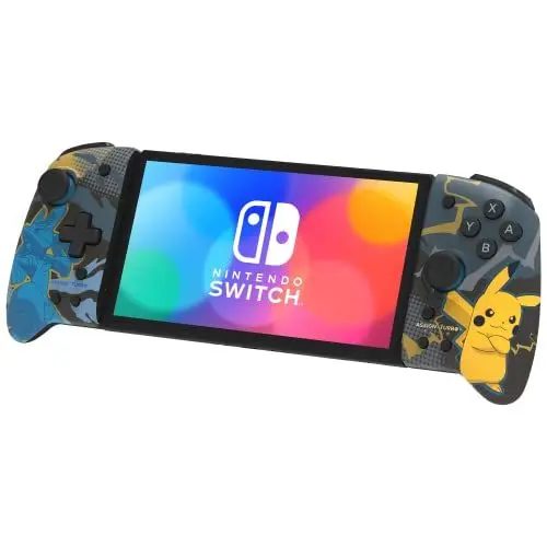 Produktbild: HORI Split Pad Pro (Lucario & Pikachu) - Ergonomischer Controller für Handheld-Modus für Nintendo Switch - Offiziell Nintendo und Pokémon Lizenziert