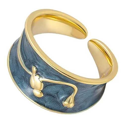 Produktbild: HORIALENCE Verstellbarer Damenring Aus Kupfer Mit Einzigartigem Design Süßer Fingerring Für Mädchen Langlebig Und Modisch Elastischer Statement Ring Für Teenager Für Geschenke Und