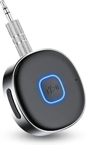 Produktbild: HORJOR AUX Bluetooth 5.0 Adapter Auto, Empfänger für Kopfhörer, Freisprechanrufen, Dual Verbindung, 16 Stunden Spielzeit