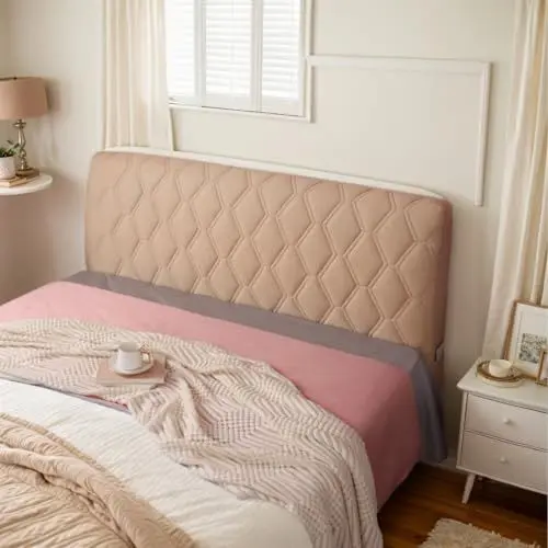 Produktbild: HORLSKI Kopfteilbezüge Aus Weichem Material All-Inclusive-Elastikschutzbezug Für Schlafzimmerdekoration Erhältlich in Einzelbett Doppelbett King-Size-Bett Größen,B,120cm