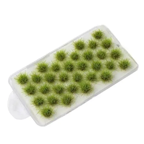 Produktbild: HORREX 32 Stück Kunstrasen, KüNstliche Moos deko Rasen Gras Miniatur Moosg Gras füR DIY Eisenbahn Zug Landschaft Kunstrasen Miniatur Deko,Miniatur Tabletop Spiele Modelleisenbahn GeläNdebau