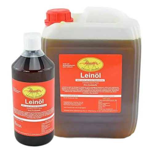 Produktbild: Horse-Direkt Premium Leinöl 11 L (10L Kanister + 1L FL.) Für Pferde, Hunde & Katzen- Leinsamenöl Kaltgepresst Zum Barfen Für Das Tier - Natürlicher Futterzusatz Zur Unterstützung