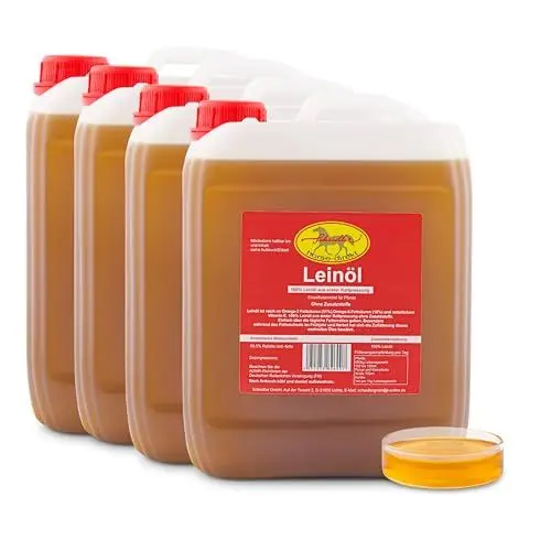 Produktbild: Horse-Direkt Premium Leinöl kaltgepresst 40 L (4x10 Liter Kanister) Einzelfuttermittel Für Pferde, Hunde & Katzen- Leinsamenöl auch zum Barfen
