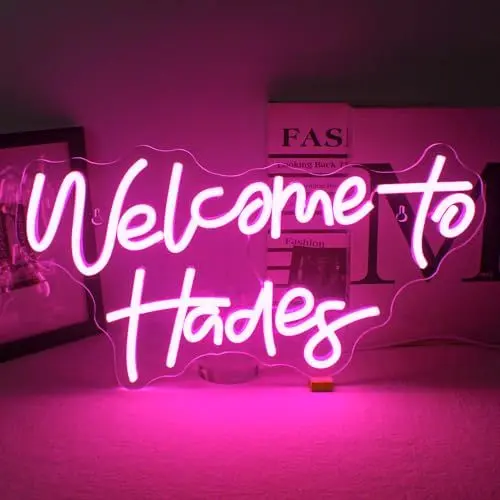 Produktbild: Horseneon Welcome To Hades Neon Schild, Led Schild für Wanddekoration Neon Schriftzug Led Schriftzug Wand für Schlafzimmer Bar Spiel Zimmer Dekoration Mann Höhle Schlafzimmer Party Club