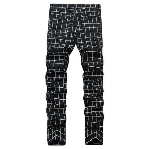 Produktbild: Hose Herren Patchwork Farbblock Jeans Straight Leg Denim Jeans Retro Straight Hose Jogginghose Streetwear für Männer herren jeans stretch anzughose herren schwarz kurze hose herren schwarz stoff