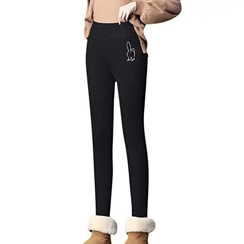 Produktbild: Hose Rot Kariert Damen Warme, mit gefütterte Leggings für Damen, hoch taillierte, Dehnbare, Dicke Thermohose Hose Kariert Damen Gelb (Black, XL)