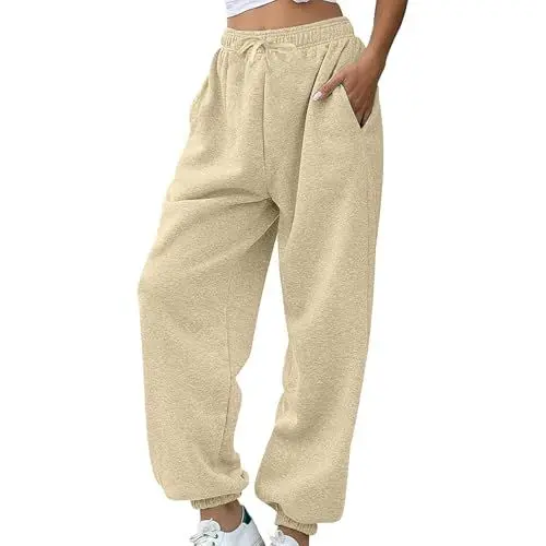 Produktbild: Hosen Damen, Baggy Jogginghose Damen, Jogginghose schwarz, Lange Beine, Bottoms 2025, Dame, Sporthose extra lang, Damenhose weites Bein, weiße Hose, Jogginhose, senioren Bekleidung, Joggers Women