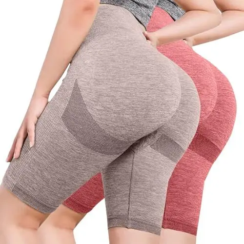 Produktbild: Hosen Damen Grosse GröSsen 56 Weites Bein Blusen Hüfthebende Leggings für Damen mit hoher Taille und Bauchstraffung, atmungsaktive Nahtlose Yoga-Shorts Schwarze Elegante Hose Damen (Rose Gold, M)