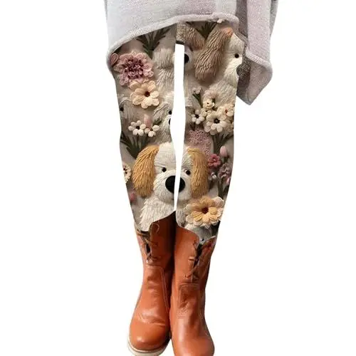 Produktbild: Hosen Winter Damen Thermo Leggings Damen Schwarz Weihnachts-Leggings für Damen, hohe Taille, Trainingshose, Bauchweg-Leggings mit Weihnachtsmann-Aufdruck, Fleece Gefütterte Leggings (Pink, M)