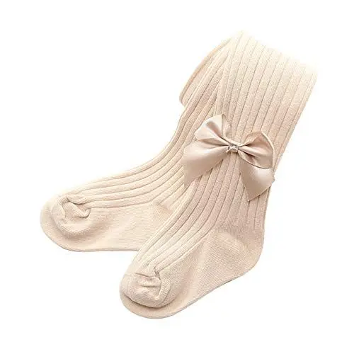 Produktbild: Hosen für Kleinkind Baby-Mädchen Bogenstrümpfe Feste warm Höschen Schlauchhose Karo Hose Mädchen (Beige, XXL)