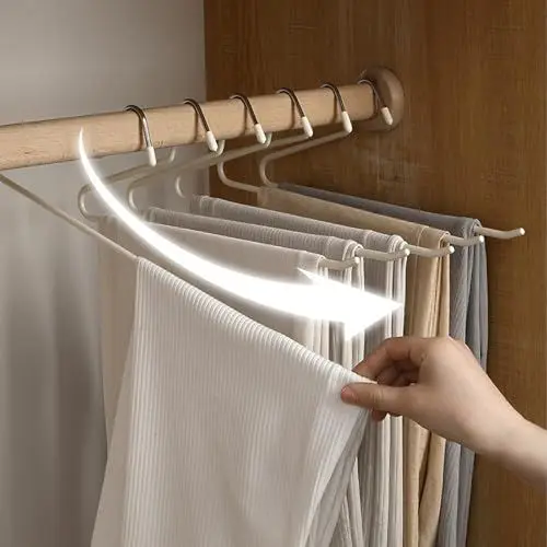 Produktbild: Hosenbügel 6 Stück, gummiert, strapazierfähig, Bügel mit Anti-Rutsch-Rillen für Handtücher, Badetücher, BHS, Büstenhalter, Westen, Krawatten, Badeanzüge