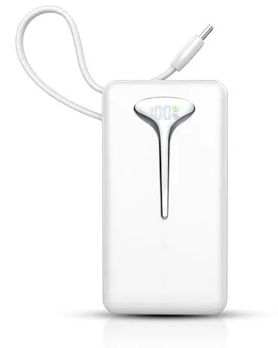 Produktbild: Hosgubo Powerbank 10000mAh 22,5W Schnellladung Mini Powerbank, Klein und Leistungsstark, Tragbare Handybatterie mit USB-C Kabel, Klares LED-Display, Kompatibel mit iPhone 15/16 Pro Max, Samsung,iPad
