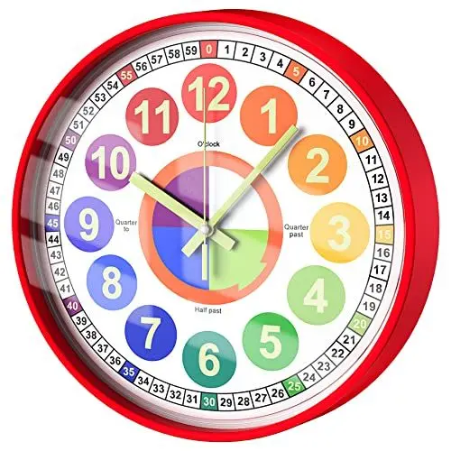 Produktbild: HOSTON Wanduhr 12 Zoll Silent Non Ticking Moderne Uhr Runde Wanddekoration, (12 Inches, Schwarze, Zahlen)