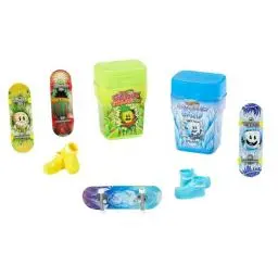 Produktbild: HOT WHEELS Skate Flavor Container 2er-Pack - Taschenformat mit 2 vollständig montierten Fingerboards, abnehmbare Skateboard-Schuhe, für Kinder ab 5 Jahren, HWV21