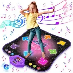 Produktbild: Hot Bee Tanzmatte für Kinder ab 4 5 6 7 8 9 Jahre, Weihnachten Mädchen Geschenke 3-9 Jahre, Musikmatte Kinder Spielzeug ab 4-9 Jahre Mädchen, 8 Leuchtende Pfeile, Bluetooth Musik, 5 Modi
