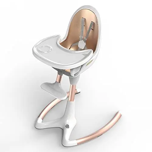 Produktbild: Hot Mom Baby Hochstuhl mitwachend verstellbare Sitzhöhe & Winkel, Essensstuhl mit Fußstütze, für Kleinkinder, Kinder oder Erwachsene geeignet, Abnehmbares Tablett, 2024 Style H9 in Weiß