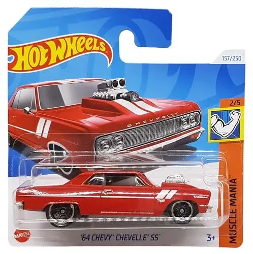 Produktbild: Hot Wheels - ´64 Chevy Chevelle - Muscle Mania 2/5 - HTC58 - Short Card - Chevrolet - GM - rot - Mattel 2024 - 1:64