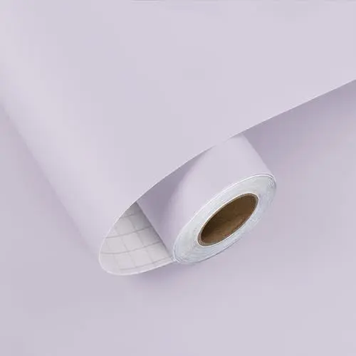 Produktbild: HotDecor Selbstklebende Tapete Lila 60cm X 300cm Klebefolie für Tischplatte Wand Tapeten Wohnzimmer Dekofolie Möbelfolie Selbstklebend Lila Folie für Möbel Küchenschränke Abwaschbare Tapete Küche